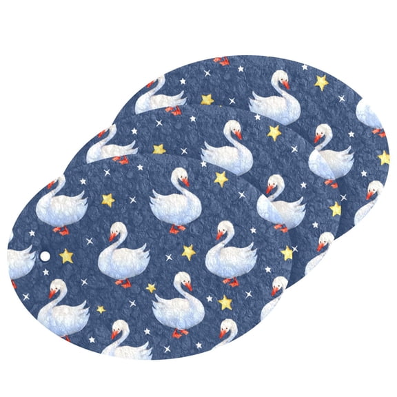 Goose Star Pattern Cellulose Cleaning Sponge Set 3 Pack Compressed Kitchen Scrubber for Dishes
