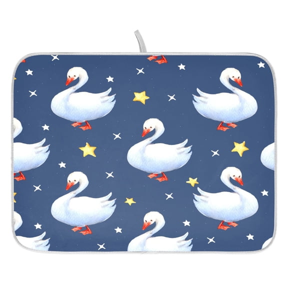 Goose Star Pattern Drying Dish Mat Quick Drying Absorbent Soft Durable for Kitchen 16" x 18"
