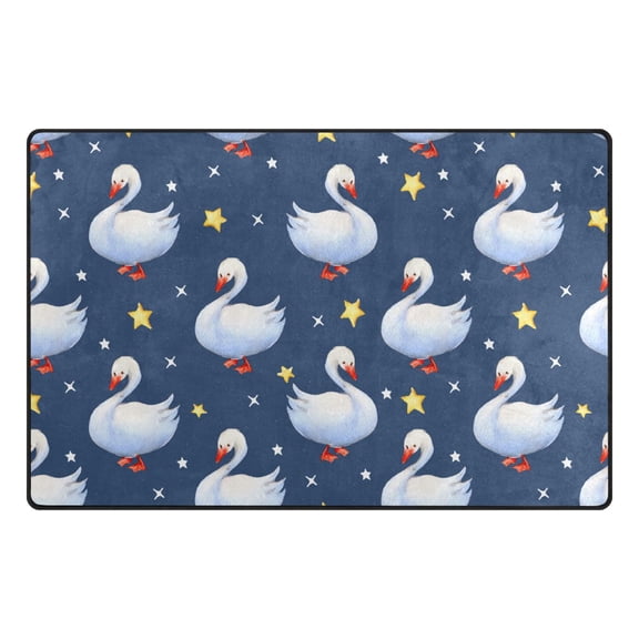 Goose Star Pattern Memory Foam Area Rug 31"x20" Non Slip, Absorbent, Fade Proof for Living Room, Bedroom, Office