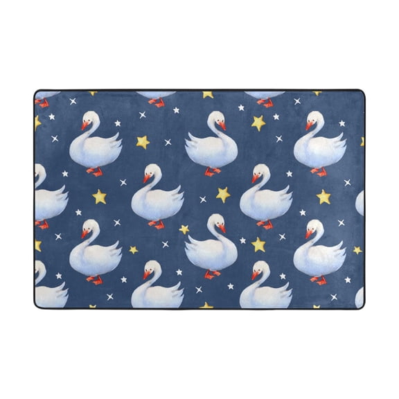 Goose Star Pattern Rug 36x24in Memory Foam Absorbent Non Slip Plush for Bathroom Kitchen Entryway