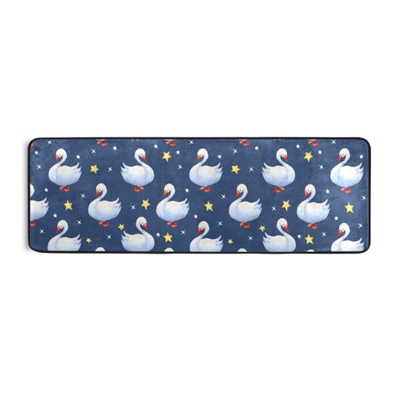 Goose Star Pattern Runner Rug 24x72 Inch Cushioned Non Slip Soft Absorbent Floor Mat