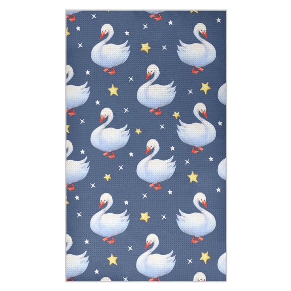 Goose Star Pattern Waffle Kitchen Towels 18x30 in Soft Absorbent Quick Dry Dishcloths