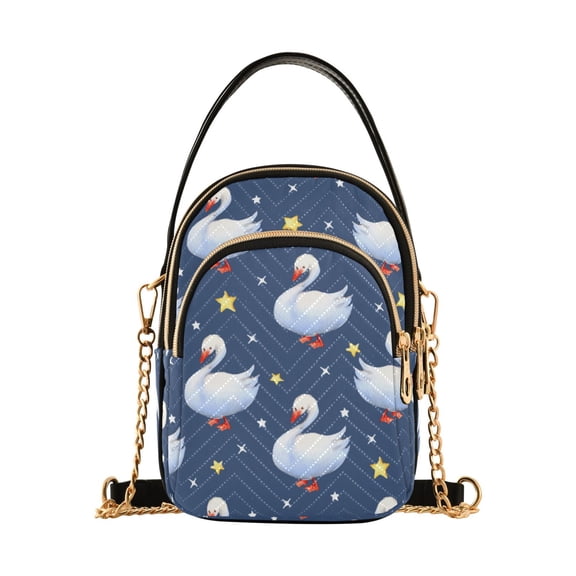 Goose Star Pattern Women's Crossbody Handbags Leather Crossbody Bags Fanny Pack Chest Bag for Travel