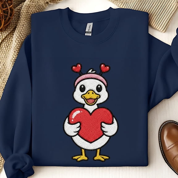 Goose Valentine XOXO Embroidery Design, Pink Bow Preppy Love Pattern, Machine Embroidery , Instant