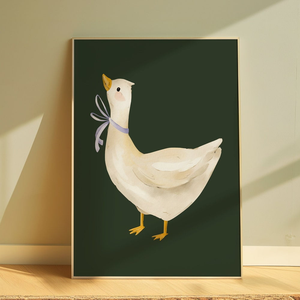 Goose Wall Art, Cute Goose Poster, Bathroom Art Print, Nursery Wall Art ...