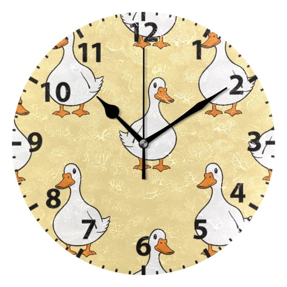 Goose Wall Clock 10in Round Artistic Oil Painting Home Decor Desk Table Clock