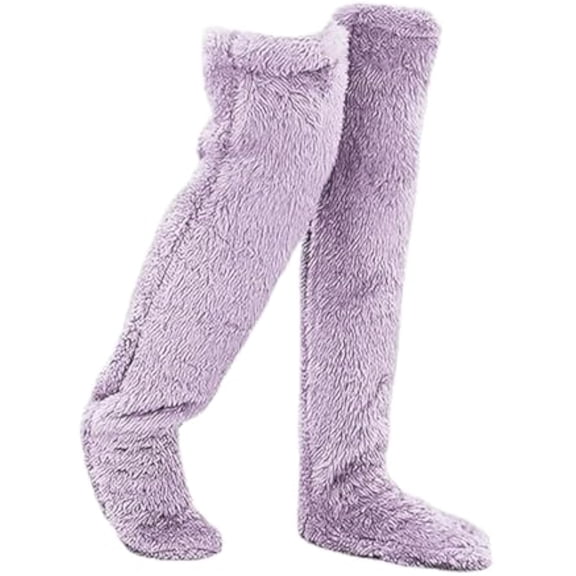 Goose down Knee Socks for Christmas, 2026 New Winter Warm Long Fuzzy Thigh High Socks, Soft Cozy Fuzzy Leg Warmers
