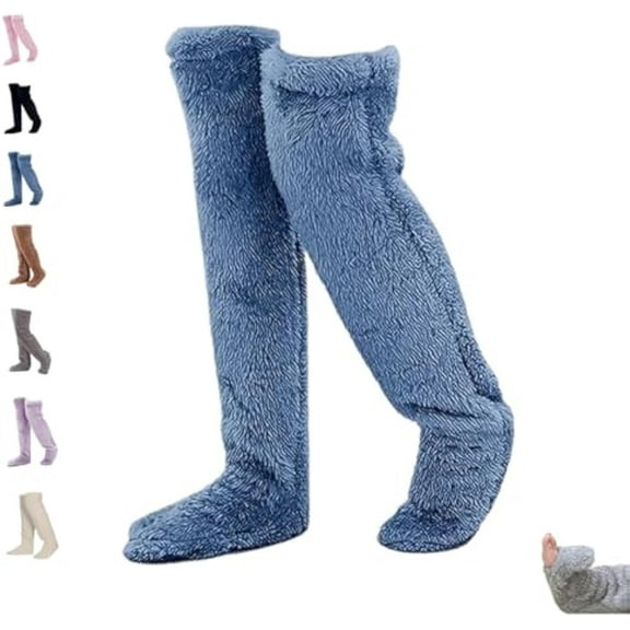 Goose down Knee Socks for Christmas, 2026 New Winter Warm Long Fuzzy Thigh High Socks, Soft Cozy Fuzzy Leg Warmers