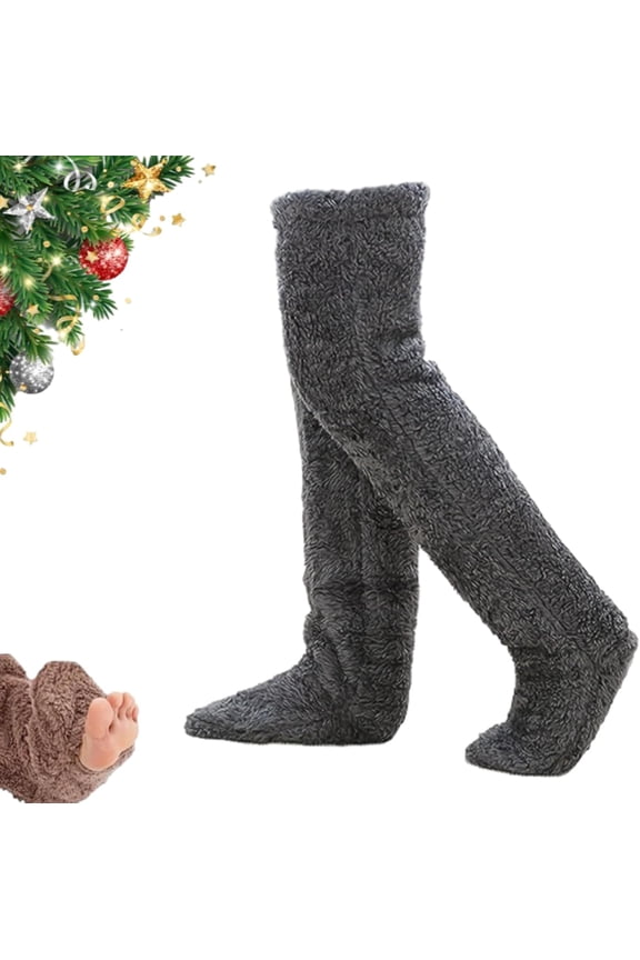 Goose down Knee Socks for Christmas Gifts for Women & Teens, Ultra Plush Thigh High Winter Socks, Fleece-Lined Long Tube Socks for Cold Weather