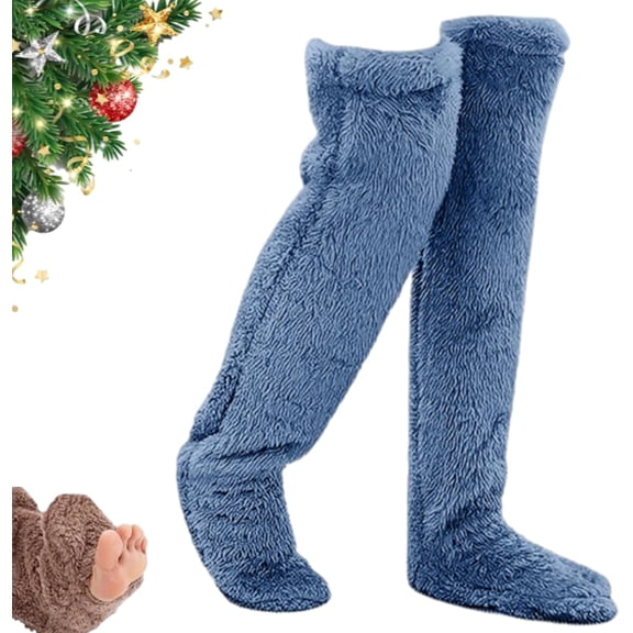 Goose down Knee Socks for Christmas Gifts for Women & Teens, Ultra Plush Thigh High Winter Socks, Fleece-Lined Long Tube Socks for Cold Weather