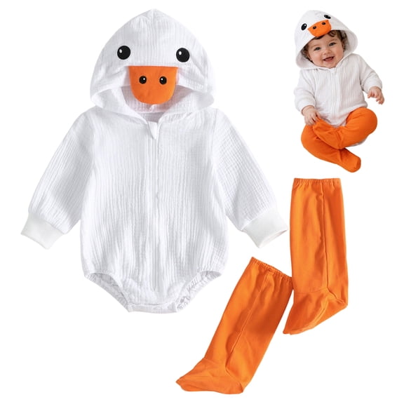 Goose 𝐂ostume Baby Animal 𝐂ostume, Toddler Hooded Jumpsuit for Baby Dress Up 𝐂ostume Party