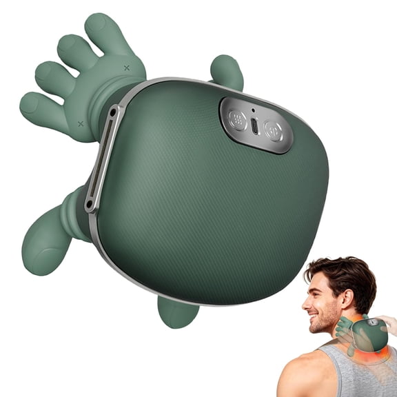 Neck and Shoulder Massager with Heat, 4D Shiatsu Deep Tissue Kneading, Wireless Portable Back Massager for Muscle Relaxation