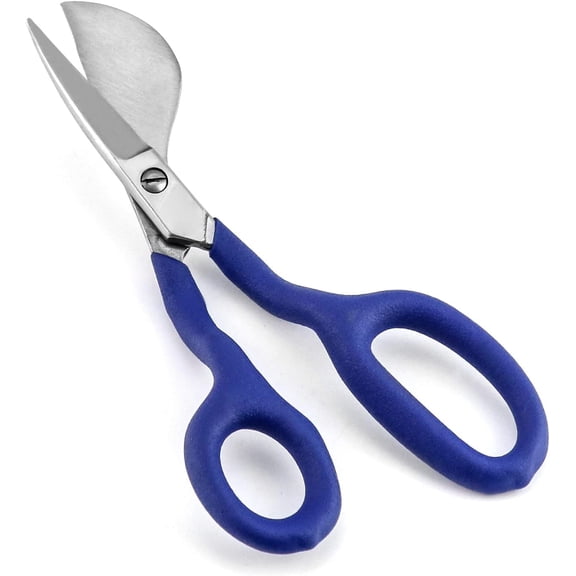 Goosebill Scissors, 7-Inch Goosebill Quilting Scissors, Suitable for Carpet Hair, Carpet Hole Punch - Blue