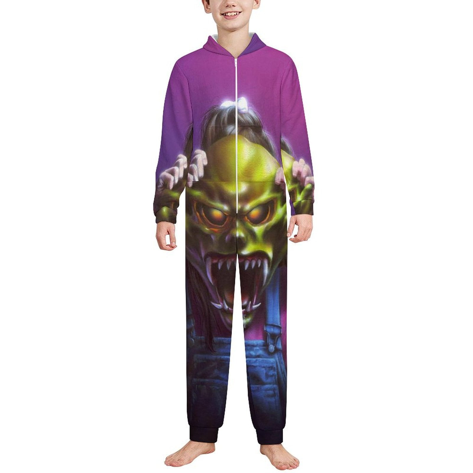 Goosebumps Kids Hooded Union Suit One Piece Pajama Outfit Boys Girls