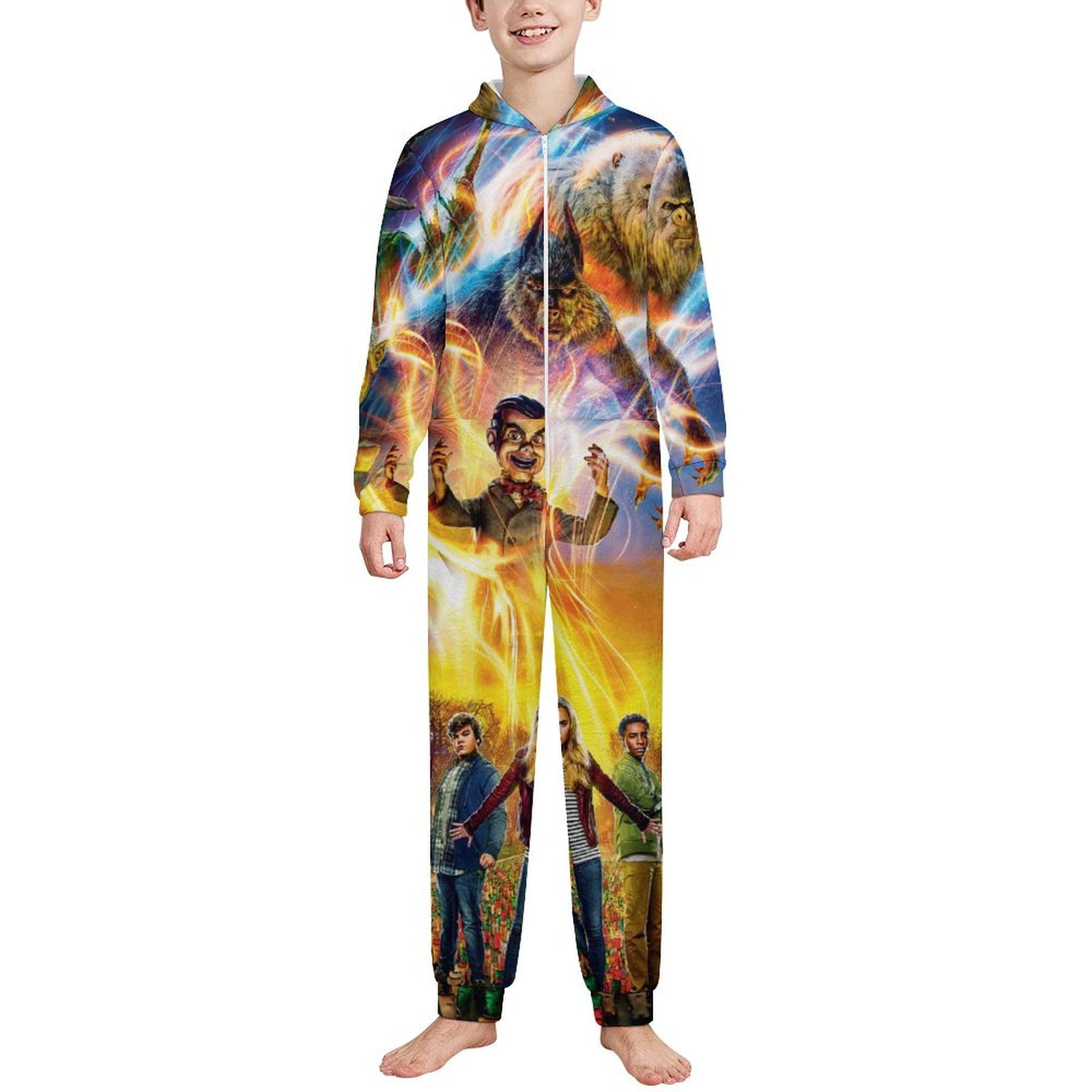 Goosebumps Kids Hooded Union Suit One Piece Pajama Outfit Boys Girls