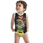 Goosebumps Slappy Baby Bodysuit Cartoon Cotton Climbing One Piece Bodysuit Breathable No Sleeves Toddler T-Shirt For Baby Boy Or Girl Easy Change, Unisex, Perfect For Daily Wear 3 Months