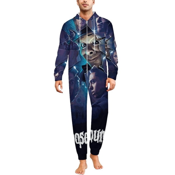 Goosebumps Unisex Onesie Pajamas Zipper Jumpsuit Hooded One Piece Sleepwear for Family Mens Womens