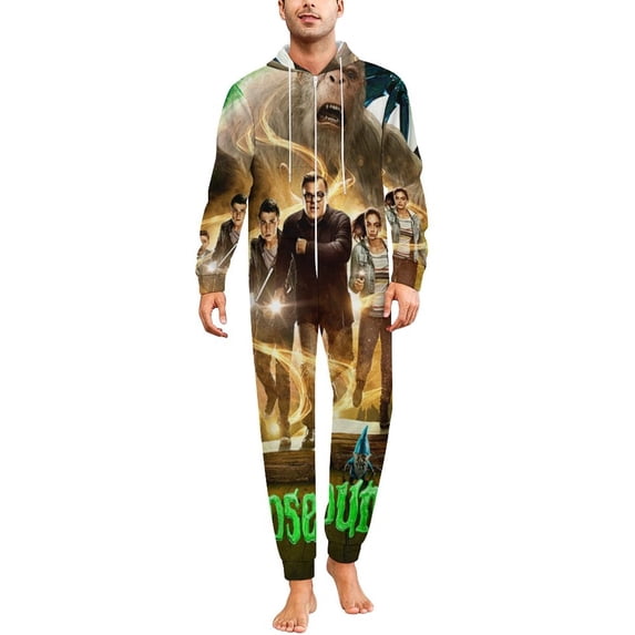 Goosebumps Unisex Onesie Pajamas Zipper Jumpsuit Hooded One Piece Sleepwear for Family Mens Womens