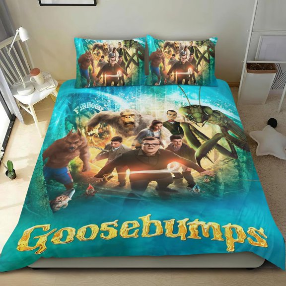 Goosebumps-themed Bed Sheet Set Three Piece Set Comfortable And Skin Friendly Unique Design Home Decor Gifts For Family Friends fans54''x79''135cm*200cm