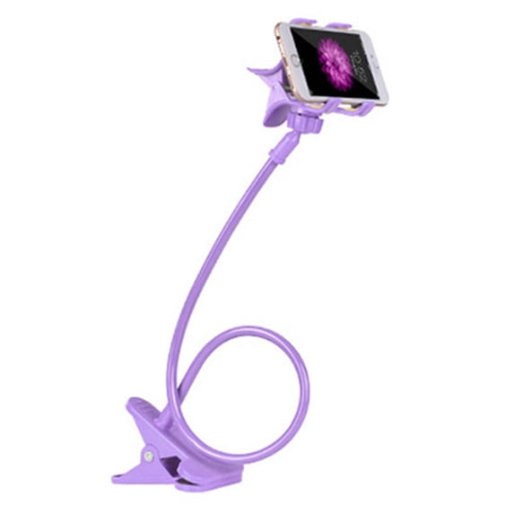Gooseneck Bed Phone Holder 360° Rotating Lazy Bracket, Flexible Long Arm Clip Mount for Smartphone, DIY Adjustable Stand for Desk Headboard Bedside, Multi-Angle Cell Phone Clamp Holder