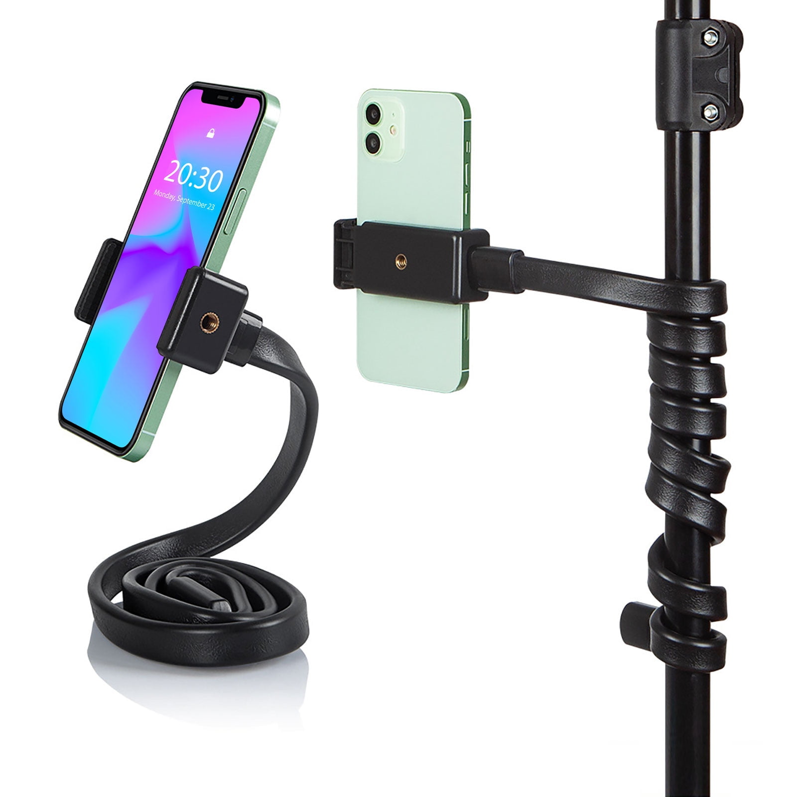 Phone Tripod Mini Flexible Adjustable Cell Phone Tripod Stand Holder with  Remote and Universal Clip for iPhone 15 14 13 12 Pro Max 11 Mini 10 XR X