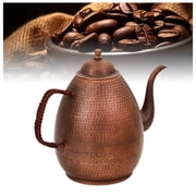 Gooseneck Coffee Pot, Hand Brewing Pot Copper Tea Kettle, 2L Kettle Tea Pot Water Hand Forged Braided Rope Handle for Home, Office and Camping