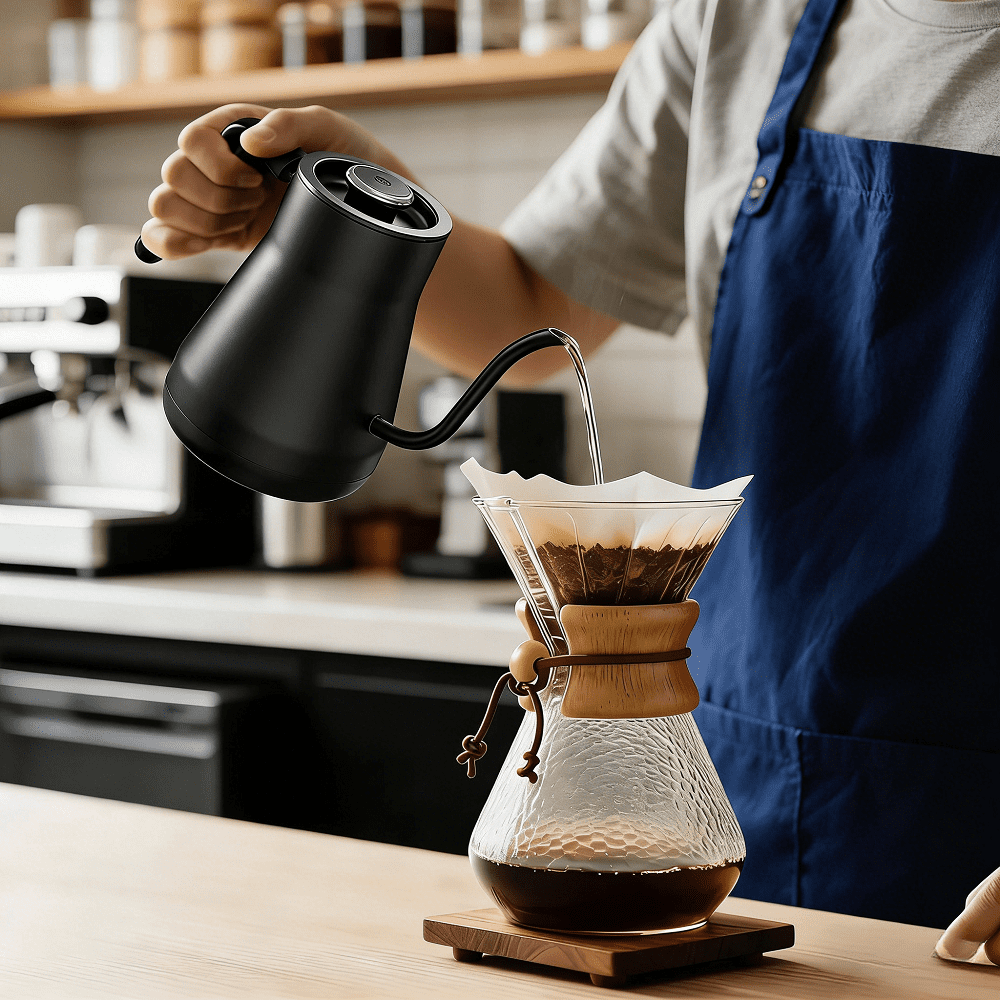 Gooseneck Electric Kettle Temperature Control 104-212 ° F Pour Over Coffee Tea 1200W 34 Oz Stainless Steel Keep Warm LED Display Hot Water Boiler Precision Spout Cafe Quality Home Kitchen Use Pro