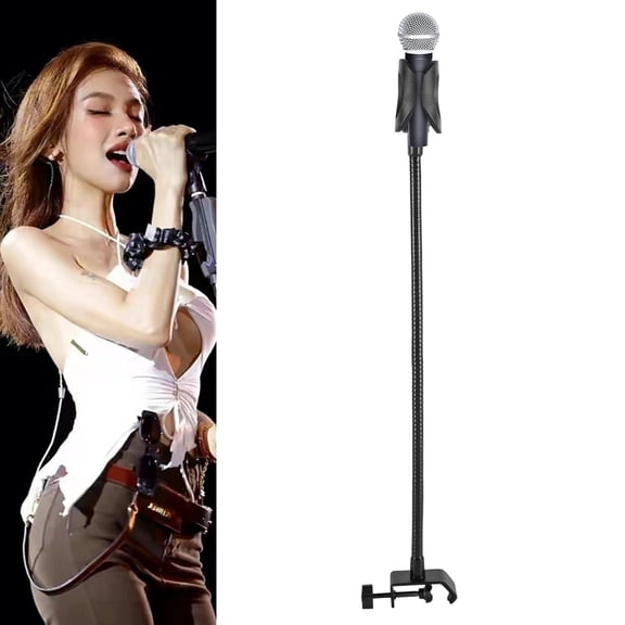 Gooseneck Microphone Stand with Clip - 13" Flexible Arm Desk Mount for Streaming, Podcasting, Gaming & Online Meetings, 360 Adjustable, Space Saving, Compatible with Blue Yeti, HyperX & More