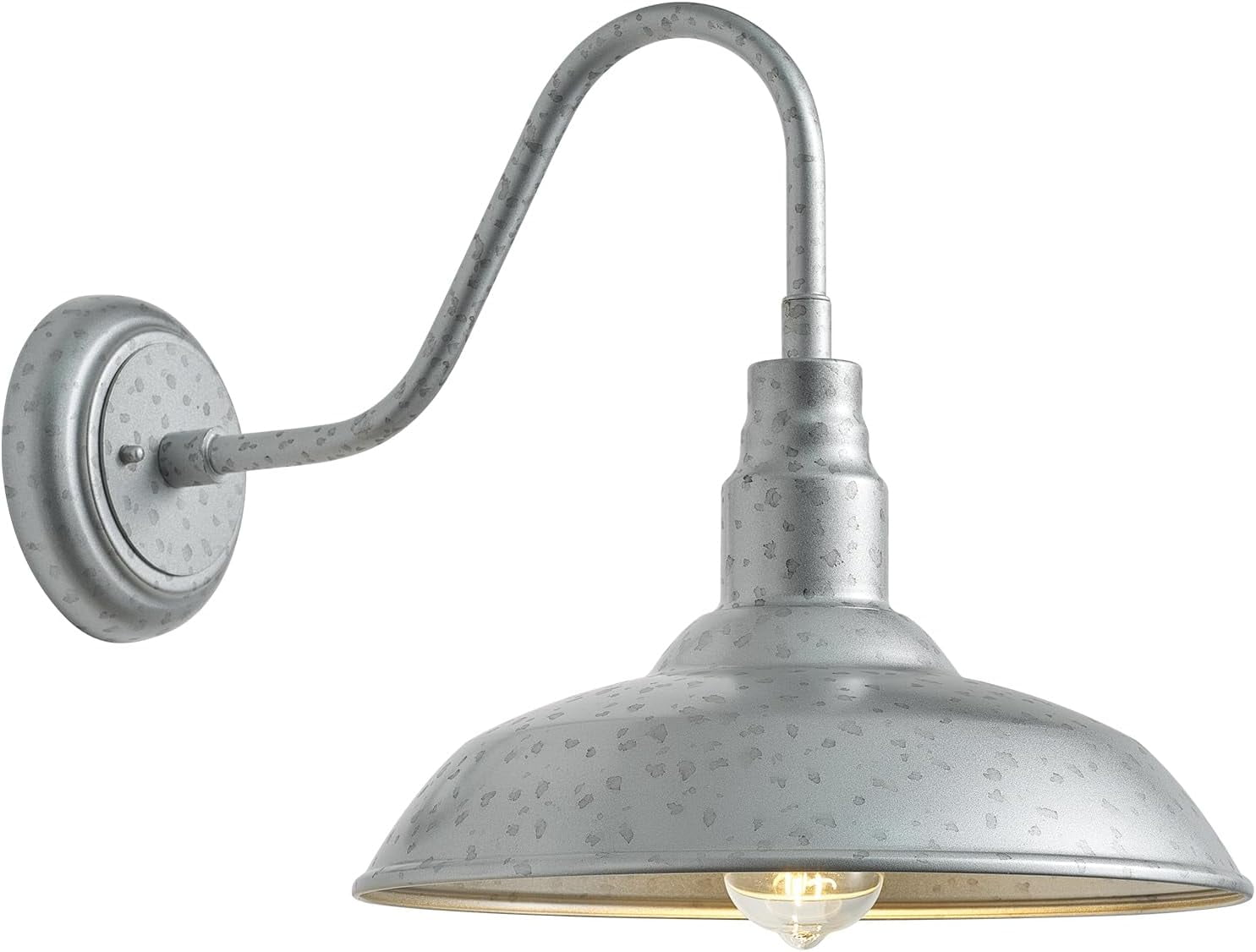 Gooseneck Outdoor Light Fixture, 10" Dome Exterior Farmhouse Lights for