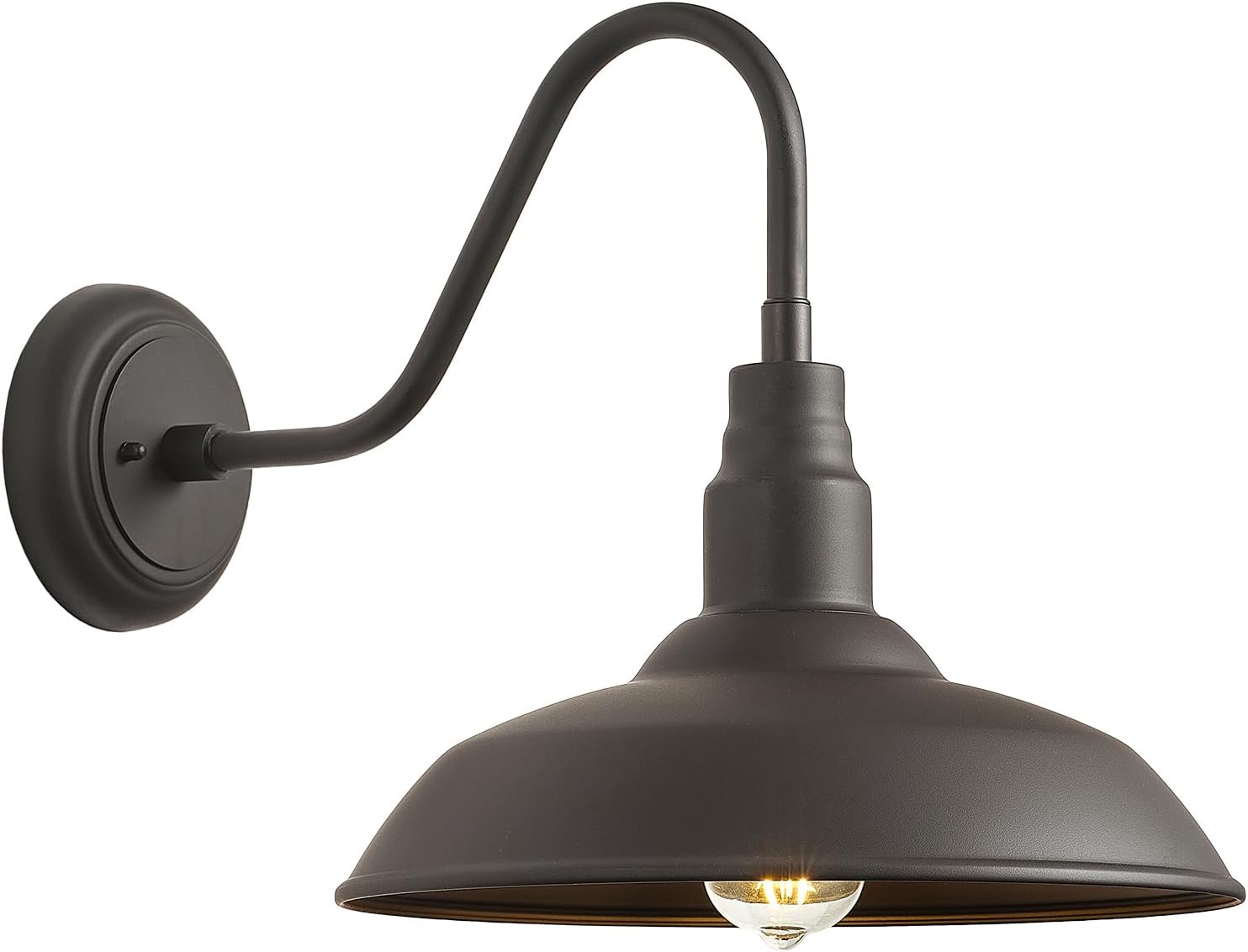 Gooseneck Outdoor Light Fixture, 10" Dome Exterior Farmhouse Lights for