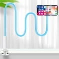 thumbnail image 1 of Gooseneck Phone Clip Mount Holder Clamp Stand for Bed Desk Adjustable Flexible Compatible with Android iPhone iPad, Width Up to 6.5", Blue, 1 of 5