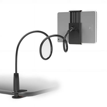 Gooseneck Phone Holder for Bed - Flexible 360 Adjustable Clamp Clip, Overhead Cell Phone Mount Stand for Desk, Black