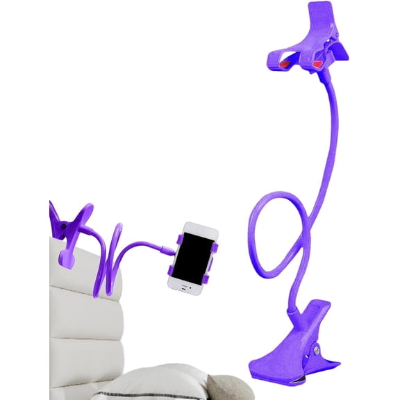 Gooseneck Phone Holder for Bed, Flexible Long Arm Cell Phone Mount for Hands-Free Viewing, Adjustable Phone Stand for Bedside Headboard Desk Table