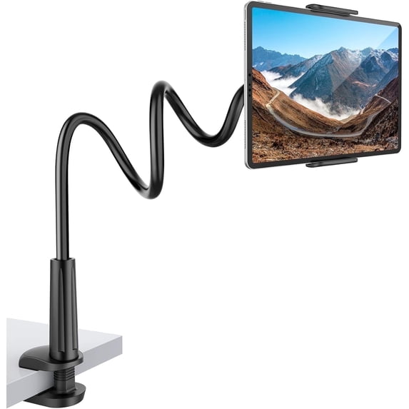 Gooseneck Tablet Holder Stand for Bed with Adjustable Flexible Arm, 4-10.9" Tablets