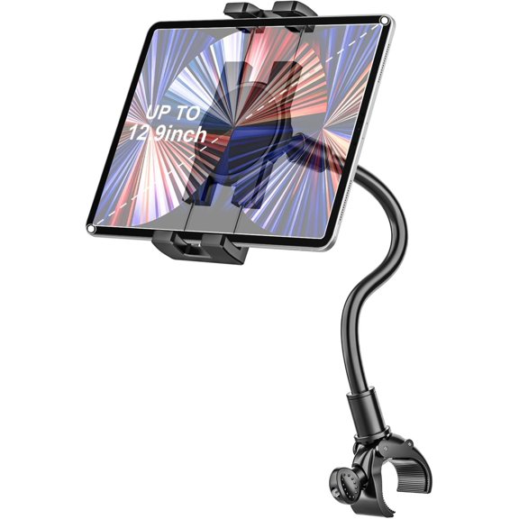 Gooseneck Tablet Holder for Spin , Peloton Tablet Mount Exercise Handlebar Stand for Stationary , Treadmill, , Elliptical for iPad Pro Air Mini, Galaxy, 4.7-13" Devices