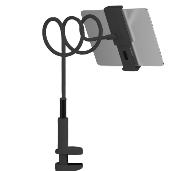 Gooseneck Tablet Holder Stand for Bed,Tablet Stand Holder,Mount Holder Clip with Grip Flexible Long Arm Gooseneck,Adjustable Flexible Arm Tablets Mount Clamp on Table