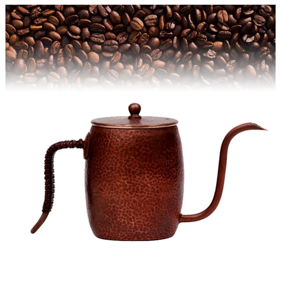 Gooseneck kettle made of copper, coffee pot, kettle for pouring over tea kettle, for stoves such as induction cookers, gas stoves