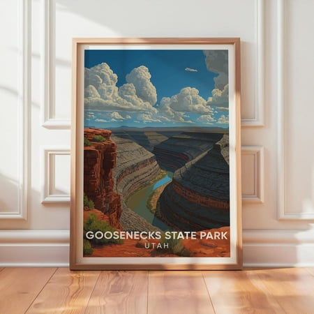 Goosenecks State Park Utah Vintage Travel Retro Poster