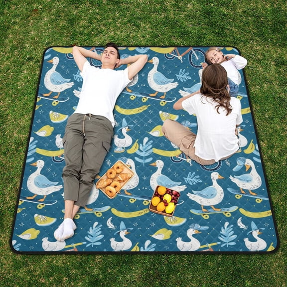 Gooses Leaves Beach Blanket Outdoor Picnic Blanket 78"x 78" Waterproof Foldable for Beach Camping Travel Hiking Grass Lawn Park
