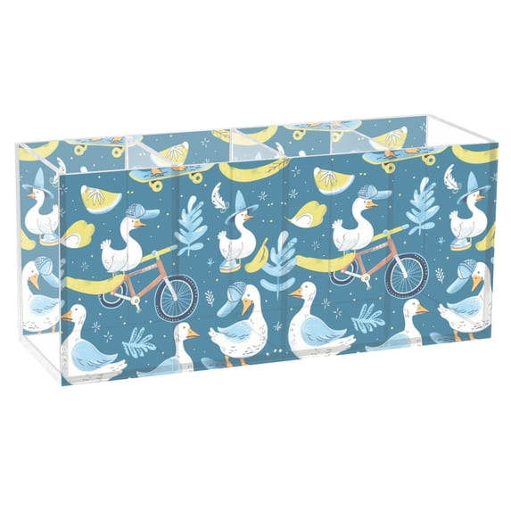 Gooses Leaves Pencil Pen Cosmetic Holder Cup Makeup Brush Holder Desk Accessories Holder Acrylic Organizer for Office School Home