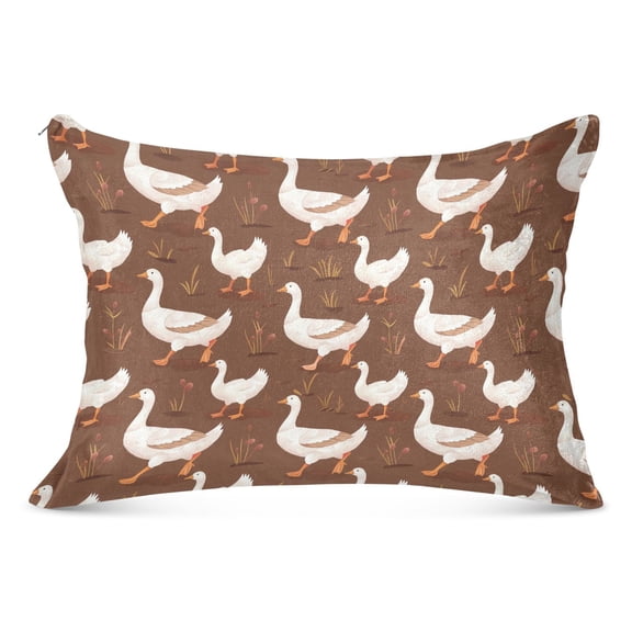 Gooses and Plant Plush Pillow Cases Standard Size Ultra Soft Warm Pillowcases with Zipper 20"x26"