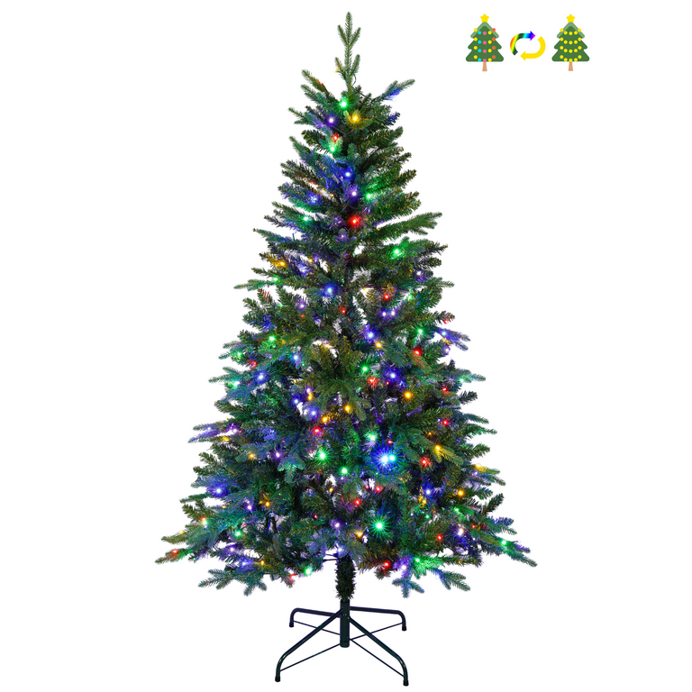 Goosiay 6ft Prelit Hinged Christmas Tree with 300 Multicolor