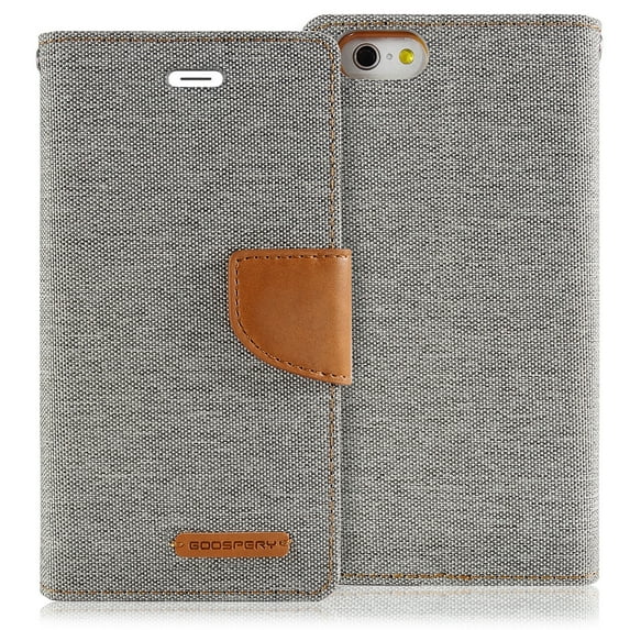 Goospery Canvas Wallet for iPhone 6 Plus / 7 Plus / 8 Plus Case Denim Stand Flip Cover