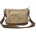 thumbnail image 1 of Gootium Canvas Messenger Bag Vintage Shoulder Bag Cross Body Men's Satchel, Khaki, 1 of 5