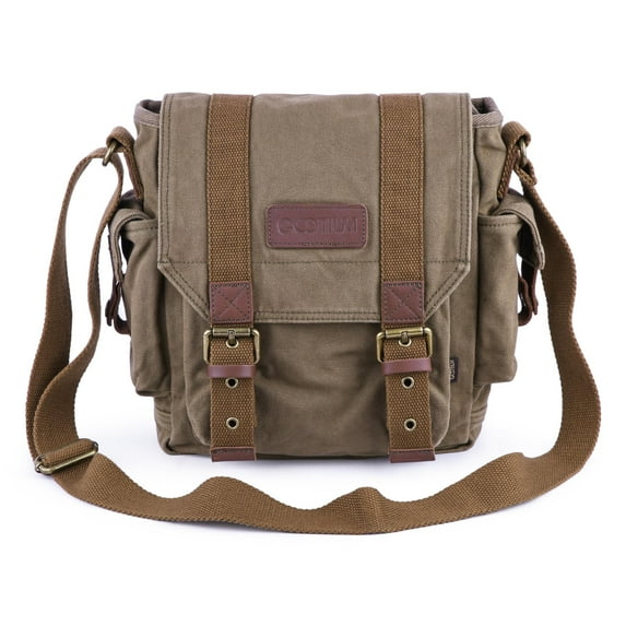 Gootium Messenger Bag Canvas Satchel Cross Body Shoulder Bag, Men's Purse Green