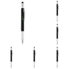 Goowood 16 Pack Multitool Pen Gadgets for Men Gifts 6 in 1 Multi Tool Pen with Ruler Level Screwdriver Stylus Ballpoint Pen Black EDC