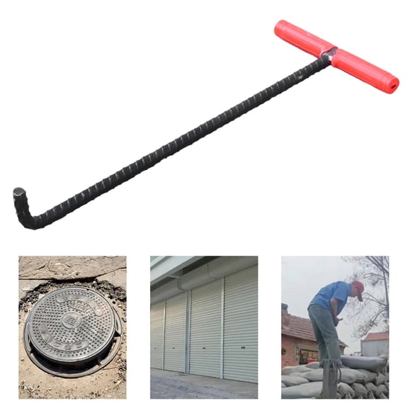 Goowood 18'' () Long Hook T Hook Shape Lifting Reaching For Lifting Pulling Moving Storm Drains Septic Tank Lids