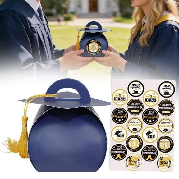Goowood 2026 Graduation Decorations Blue Cap Candy Box Party Favors for Guests Centerpieces Graduation Gift Box