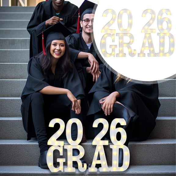 Goowood 2026 Graduation Decorations Light Up Letters GRAD 2026 Marquee Letters Class of 2026 Grad Party Centerpieces Style A 8Pcs 22x16cm