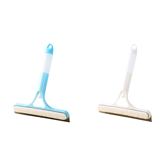 Goowood 3 in 1 Window Cleaning Squeegee with Spray Function and Sponge Brush 2 Pack Blue All Purpose Glass Scraper for Shower Doors Car